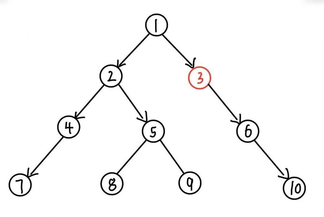 深度优先搜索DFS过程示意图